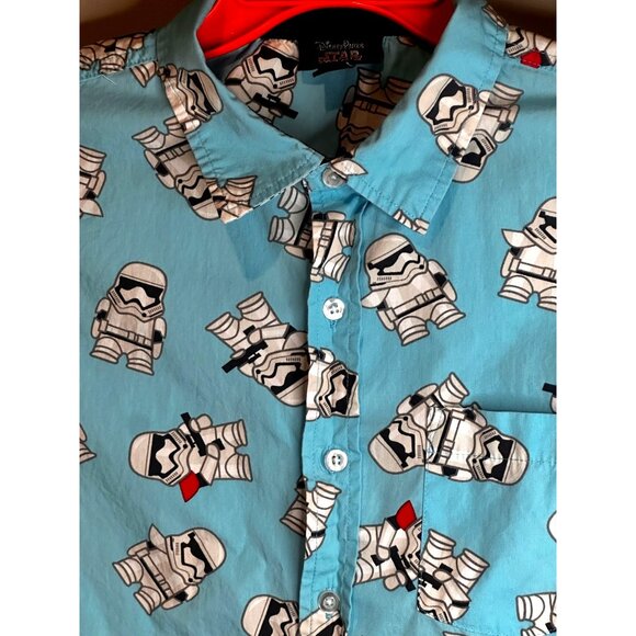 Disney Parks Star Wars Stormtrooper Print Button-Up Shirt S Unisex - Picture 3 of 7
